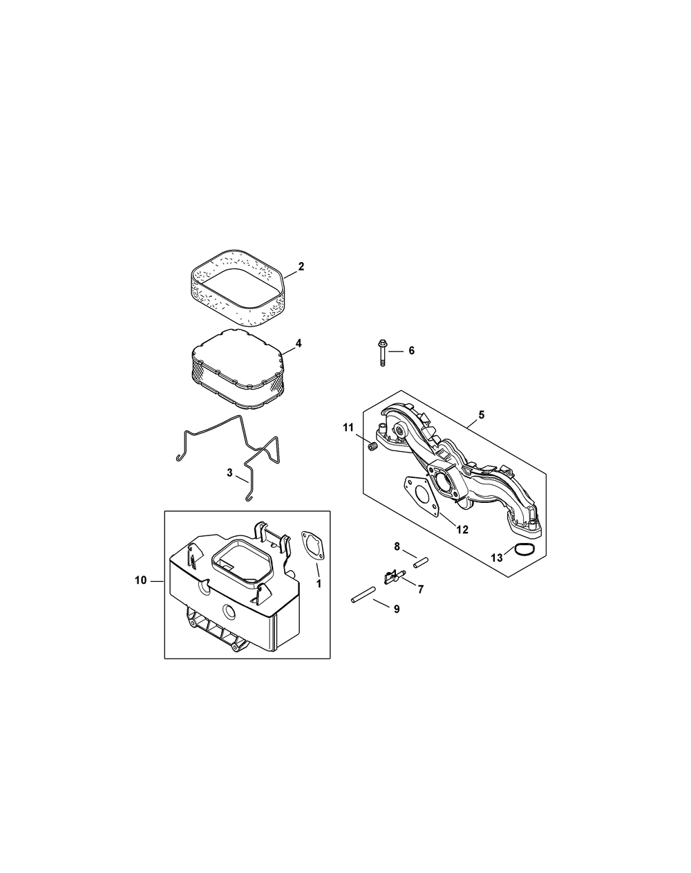 Kohler Sv710-3036 Air Intake And Filtration Diagram and Parts List for Z-FORCES46 (17AF5BHH-17AF5BHH010)(2011) Cub Cadet Lawn Tractor